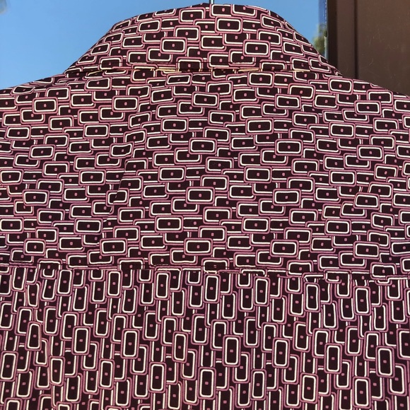 Noize Amstrdm Brown/Mauve Geo Dress Shirt M - Picture 11 of 13